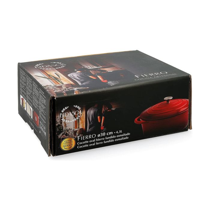 Casserole avec Couvercle Bidasoa Rouge Métal (4,3 L) 1