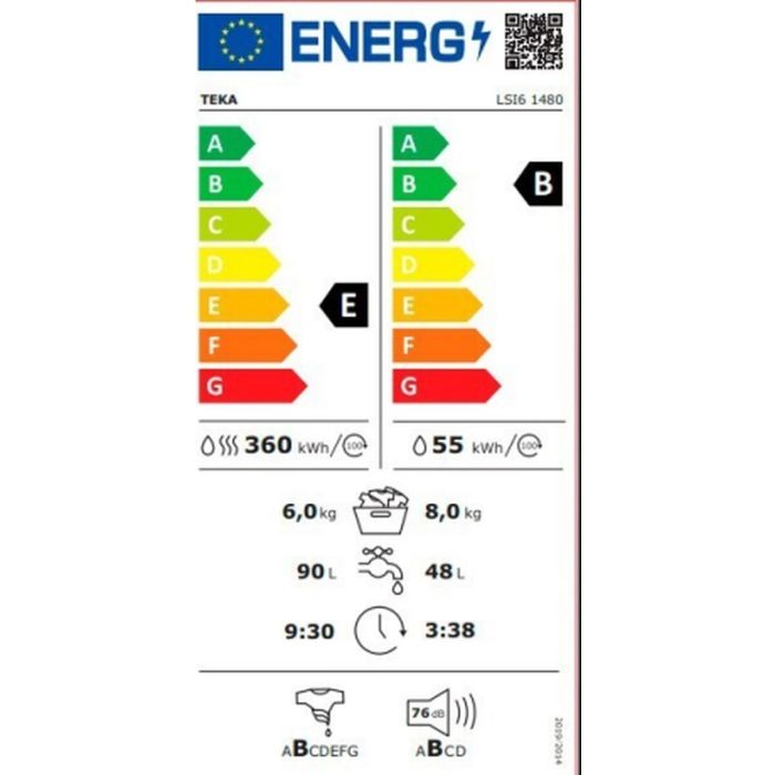Laveuse - Sécheuse Teka LSI61480 8kg / 6kg 1400 rpm 1 Laveuse - Sécheuse Teka LSI61480 8kg / 6kg 1400 rpm 1