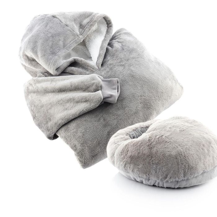 Pack Chauffe-pieds Électrique 2-en-1 et Couverture à Manches Sweat-shirt Oversize avec Polaire InnovaGoods