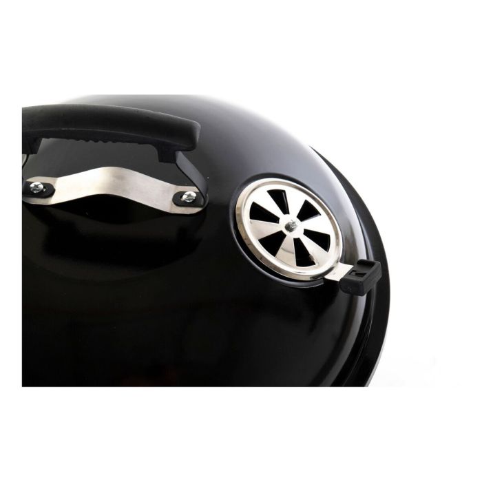 Barbecue à Charbon avec Couvercle et Roulettes DKD Home Decor Noir Métal Plastique Rectangulaire 52,4 x 59 x 91,6 cm 5