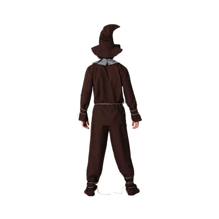 Déguisement Épouvantail Ensanglanté pour Homme Adulte avec Chapeau et Masque - Taille M-L - Polyester - Thème Halloween - Marron