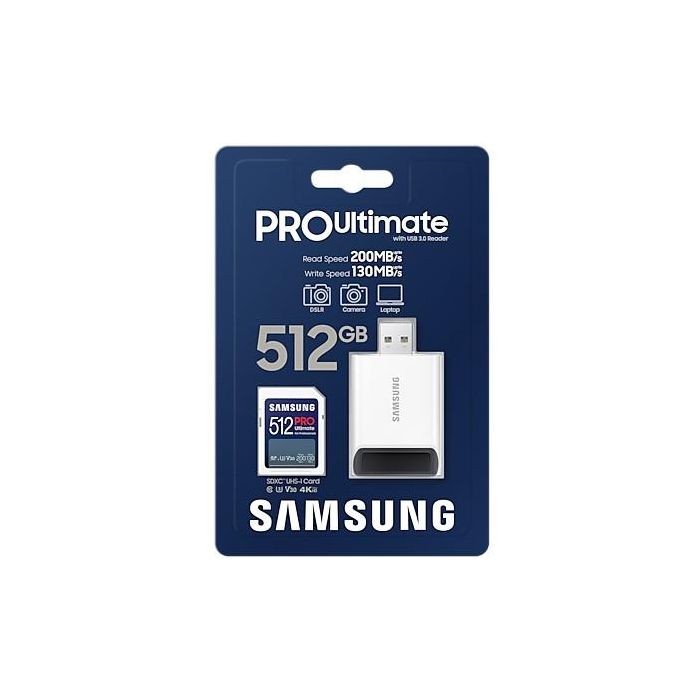 CARD Card 512GB Samsung XC PRO Ultimate (CL10) Reader retail 6
