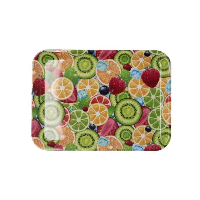 Plateau de petit déjeuner Quid Habitat Multicouleur Plastique 28 x 20 x 1,5 cm Avec des poignées Fruits (12 Unités) 1