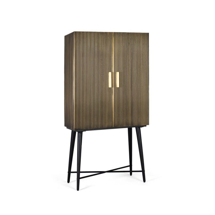 GINER Y COLOMER - Armoire 2 portes en bois de manguier et bronze avec plateau en marbre - 85x40x163 cm 1 GINER Y COLOMER - Armoire 2 portes en bois de manguier et bronze avec plateau en marbre - 85x40x163 cm 1