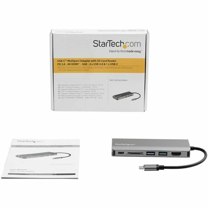 Station d'acceuil Startech DKT30CSDHPD3 4K Ultra HD Gris 1 Station d'acceuil Startech DKT30CSDHPD3 4K Ultra HD Gris 1