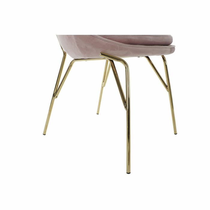 Chaise de Salle à Manger DKD Home Decor Rose Doré 60 x 60 x 85 cm 1