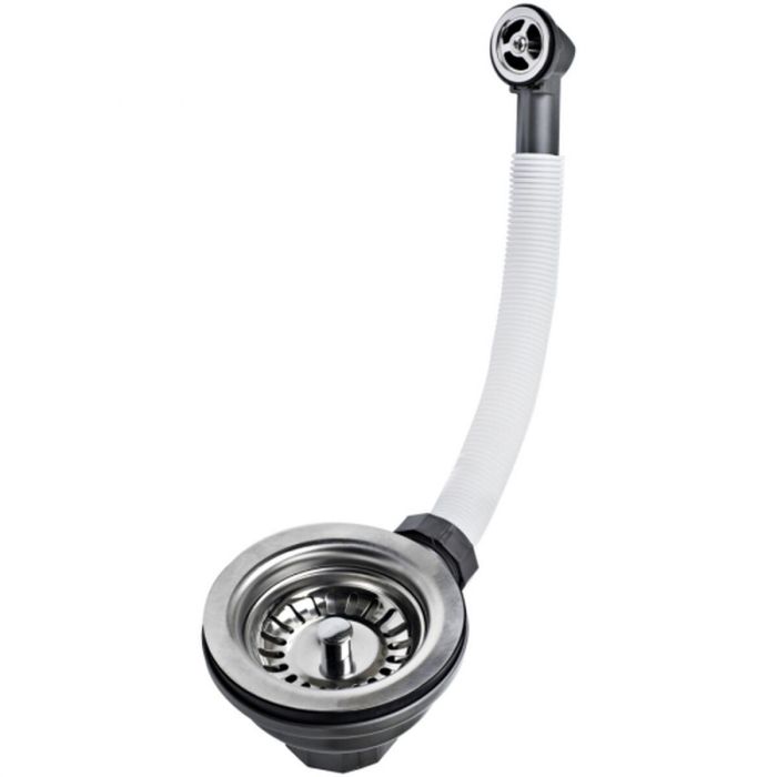 Vanne d'évier avec trop-plein flexible Teka 61001302 Argent Acier inoxydable