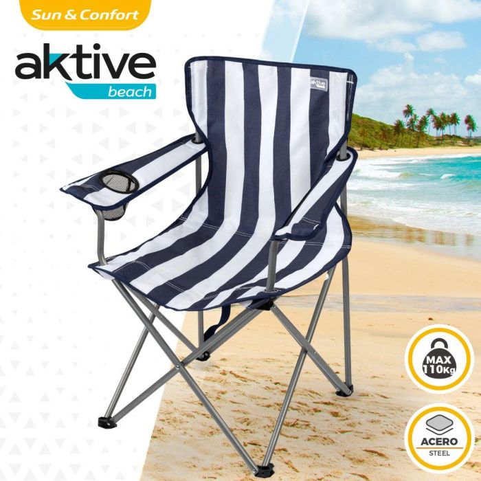 Chaise Pliante Aktive Marin 45 x 82 x 47 cm (4 Unités) 3