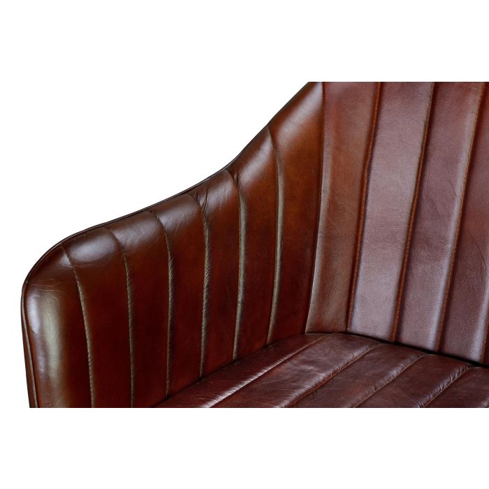 GINER Y COLOMER Chaise en cuir naturel avec pieds métalliques couleur marron - Dimensions siège: 42x42 cm, Hauteur: 51 cm 3 GINER Y COLOMER Chaise en cuir naturel avec pieds métalliques couleur marron - Dimensions siège: 42x42 cm, Hauteur: 51 cm 3