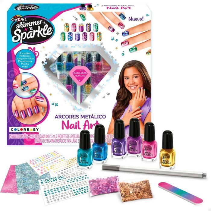 Ensemble de Beauté Cra-Z-Art 1,5 x 4,5 x 1,5 cm Enfant métallique Arc-en-ciel Ongles 4 Unités 6 Ensemble de Beauté Cra-Z-Art 1,5 x 4,5 x 1,5 cm Enfant métallique Arc-en-ciel Ongles 4 Unités 6