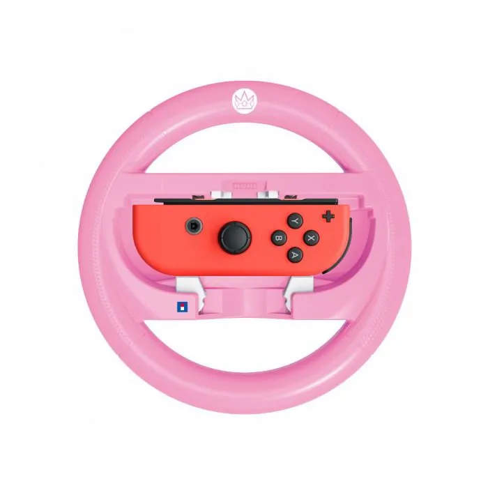 Volant de course Hori Mario Kart World (Motif Peach Rose) pour Nintendo Switch 2 / Switch avec Joy-Con - Licence officielle Nintendo