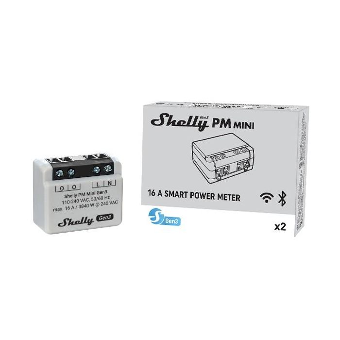 Shelly Relais "PM Mini Gen. 3" WLAN BT Unterputz 4