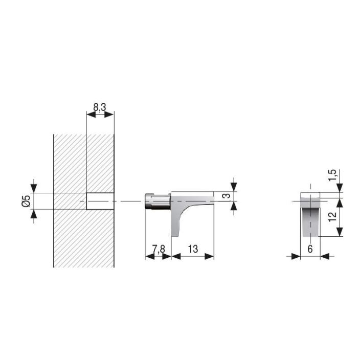 Goma Transparente Para Soporte K-Line -  Para Estantes De Cristal Italiana Ferramenta 1