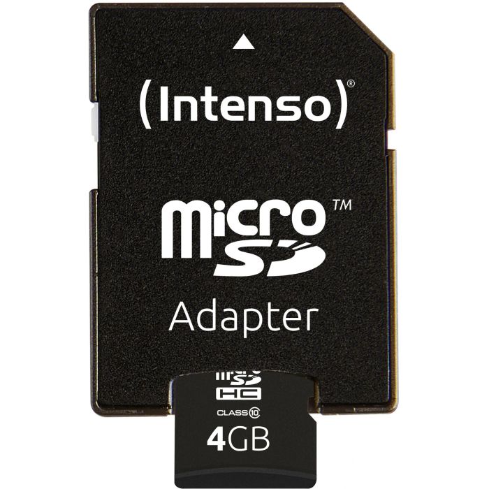 CARD 4GB Intenso 3413450 MicroHC Class 10 20MB/s inkl. Adapter 2