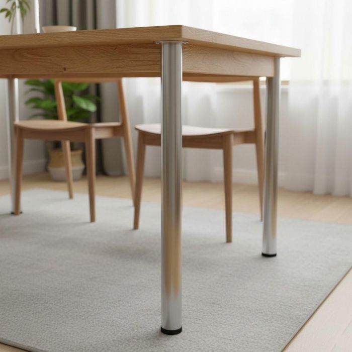 Jgo.4Patas Regulable Para Mesa Vigo 80-810 Niquel Satinado Mesa Fija Herrajes Alk 1