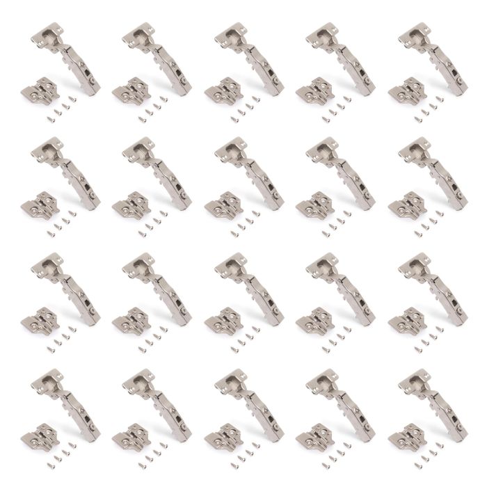 Emuca Lot de 20 charnières droites X91N avec embases à visser, Hauteur 0, Acier, Nickelé 0 Emuca Lot de 20 charnières droites X91N avec embases à visser, Hauteur 0, Acier, Nickelé 0