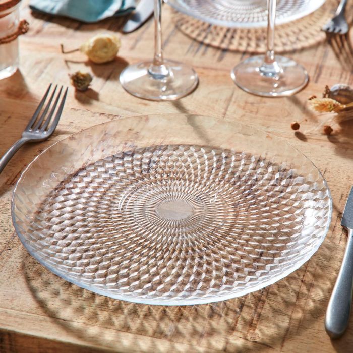 Plato Llano Vidrio Pampille Clear Luminarc 25 cm 2