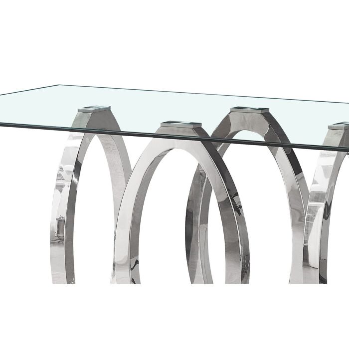 Table de Salle à Manger Home ESPRIT Acier Verre trempé 160 x 90 x 76 cm 1 Table de Salle à Manger Home ESPRIT Acier Verre trempé 160 x 90 x 76 cm 1