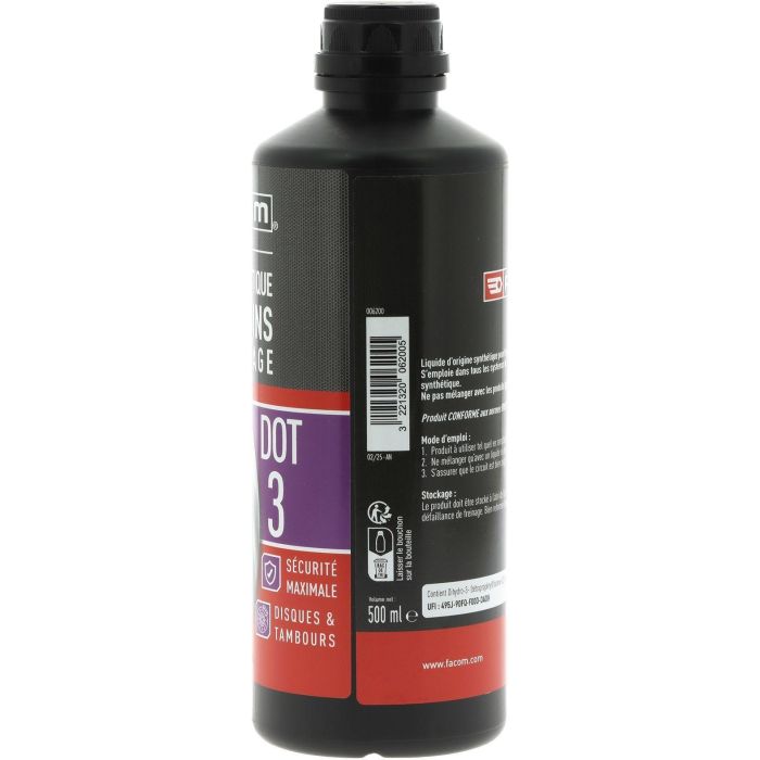 Liquide de frein DOT3 - FACOM - 500 ml 4 Liquide de frein DOT3 - FACOM - 500 ml 4