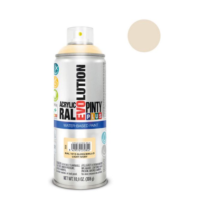 Peinture en spray Pintyplus Evolution RAL 1015 400 ml Base d'eau Light Ivory 1 Peinture en spray Pintyplus Evolution RAL 1015 400 ml Base d'eau Light Ivory 1