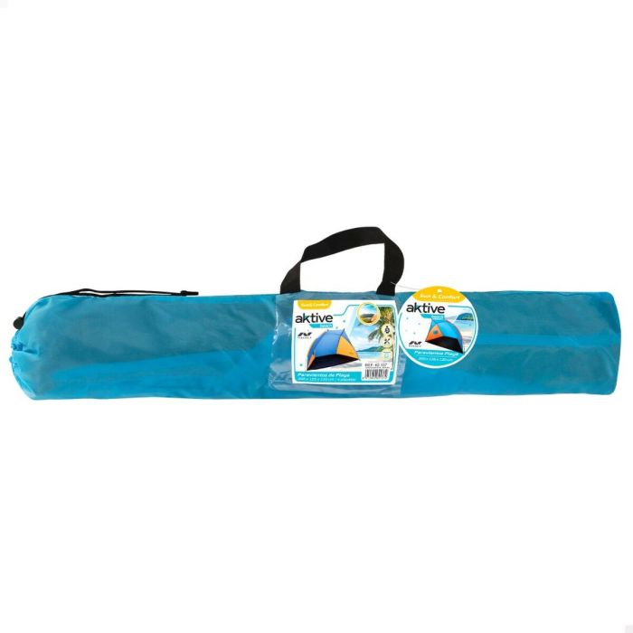 pare-vent de plage Aktive 200 x 120 x 125 cm Bleu Orange (4 Unités) 2 pare-vent de plage Aktive 200 x 120 x 125 cm Bleu Orange (4 Unités) 2