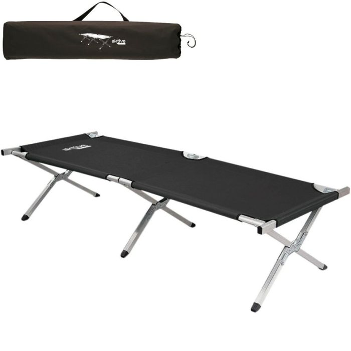 Lit de camping Aktive Noir 190 x 42 x 64 cm Pliable (2 Unités) 4