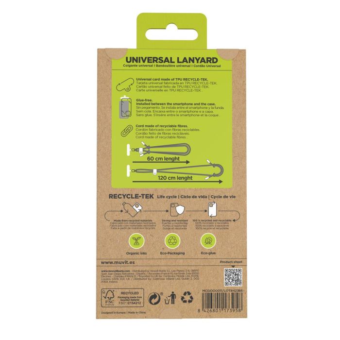 Cordon pour téléphone mobile Muvit for Change Noir 2