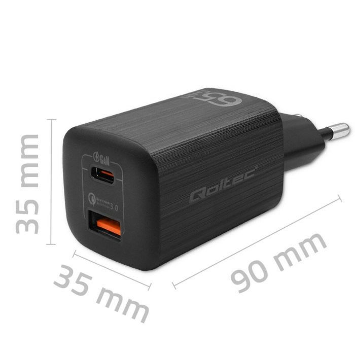 Chargeur mural Qoltec 50766 Noir