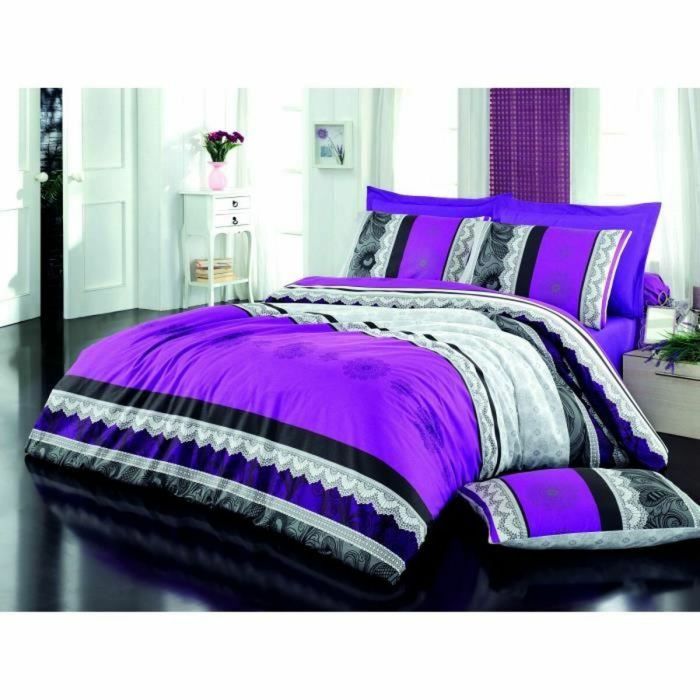 Parure de couette Violet Lit king size 3 Pièces 5