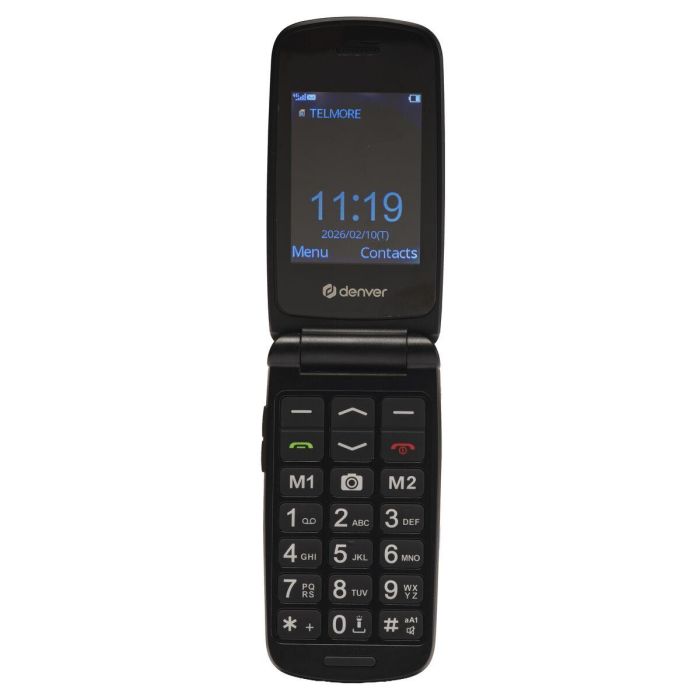 Téléphone portable pour personnes âgées Denver Electronics BAS-24800L Noir 2,4” QVGA