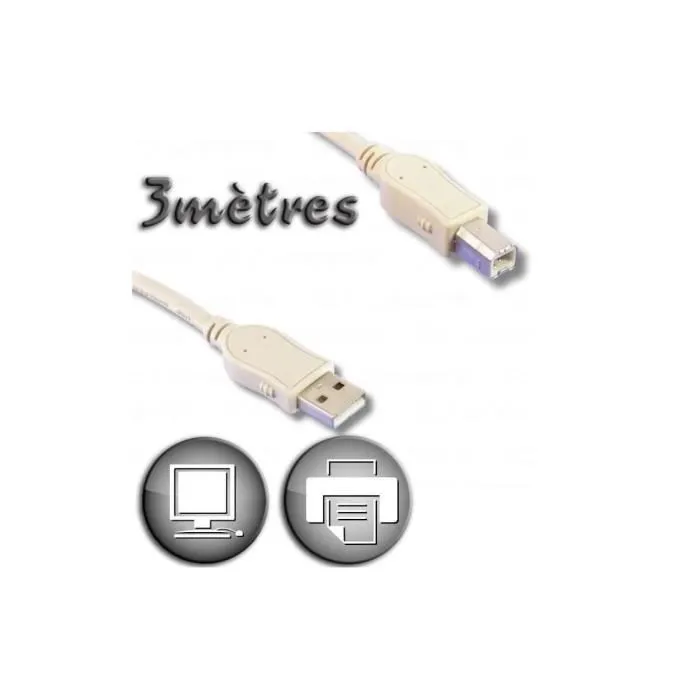 Lineaire Câble USB 2.0 A mâle / B mâle 3m 1 Lineaire Câble USB 2.0 A mâle / B mâle 3m 1