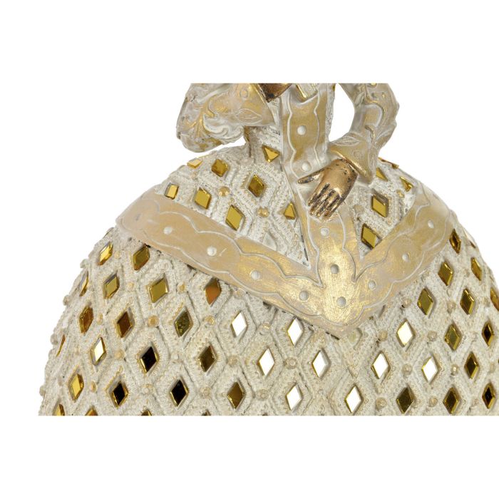 Figurine Décorative DKD Home Decor Miroir Beige Doré Résine Dame Traditionnel (18 x 13 x 23 cm) (3 Unités) 1