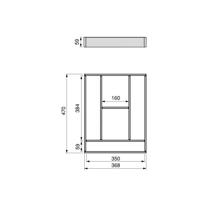 Emuca Organisateur de tiroirs Alumount 450x500, Aluminium, Gris antracite 4