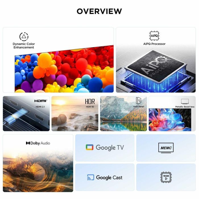 TV intelligente TCL 43P6K 43" 4K Ultra HD LED HDR D-LED 8 TV intelligente TCL 43P6K 43" 4K Ultra HD LED HDR D-LED 8