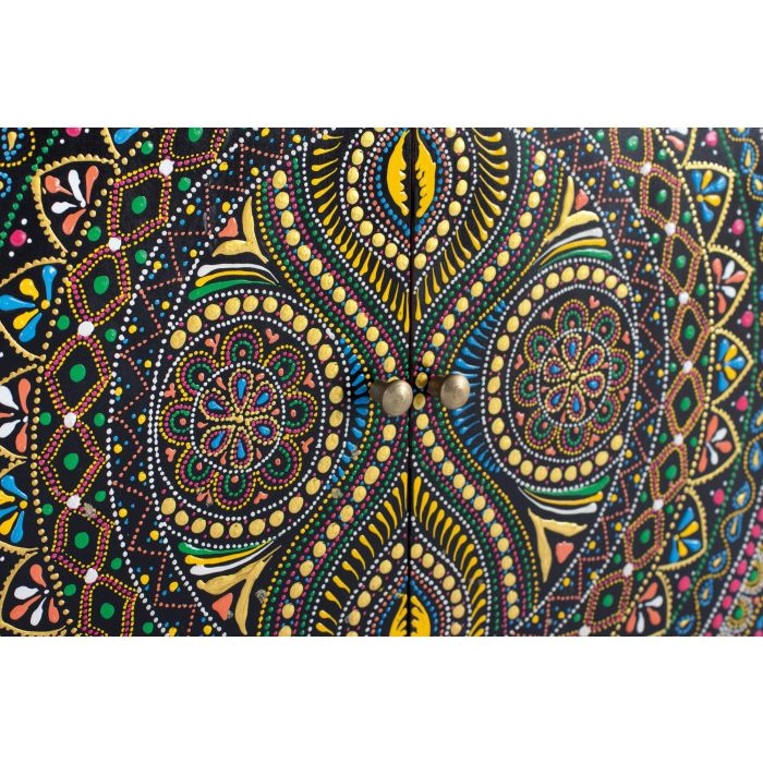 GINER Y COLOMER Buffet en bois de manguier, 2 portes et 4 tiroirs multicolores, peinture à la main, dimensions 107x33x73 cm 6 GINER Y COLOMER Buffet en bois de manguier, 2 portes et 4 tiroirs multicolores, peinture à la main, dimensions 107x33x73 cm 6