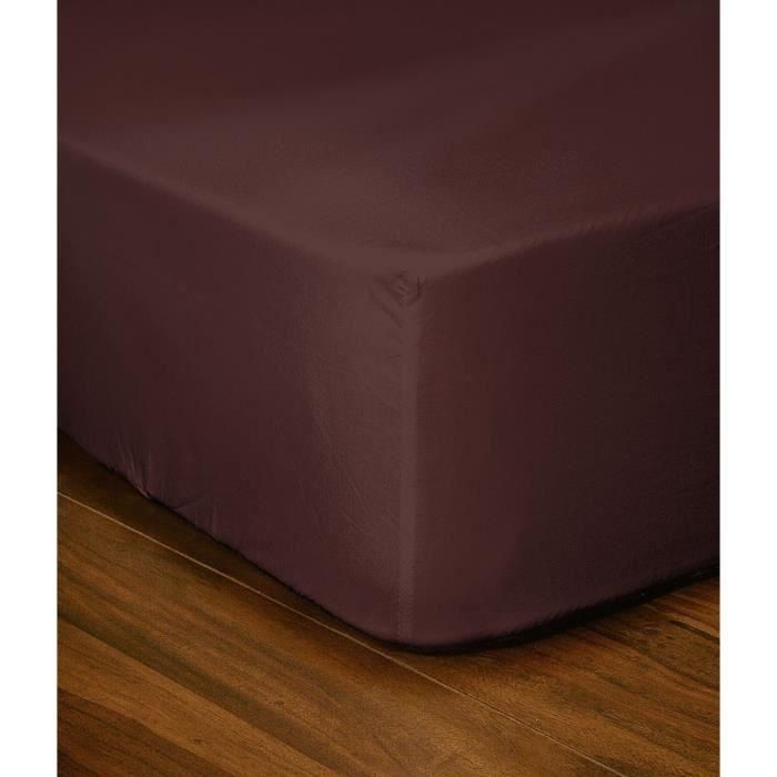Drap-housse - LOVELY HOME - LH71592 - 160x200+35 cm - Marron 1