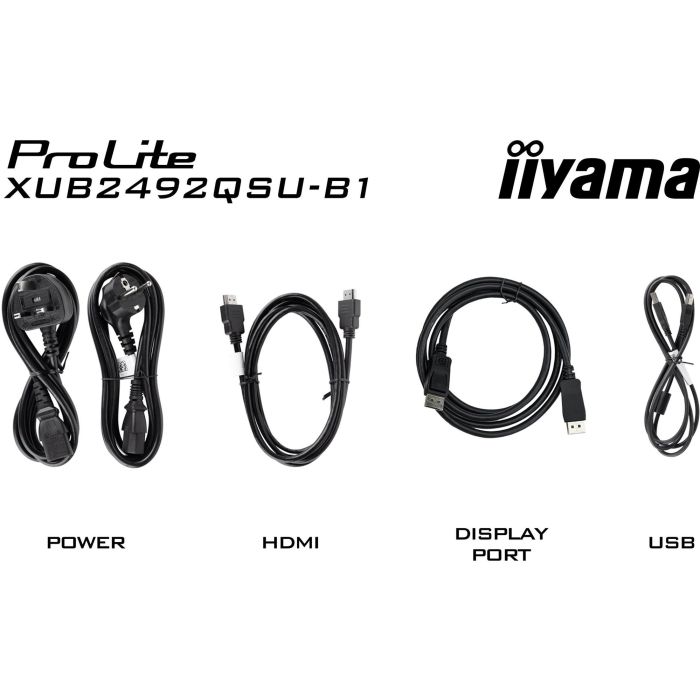 61cm/24" (2560x1440) iiyama ProLite XUB2492QSU-B1 16:9 WQHD IPS 0,5ms 100Hz HDMI DP USB Speaker Pivot Black 5