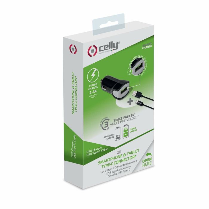 Chargeur de voiture Celly Noir 12 W 1 Chargeur de voiture Celly Noir 12 W 1
