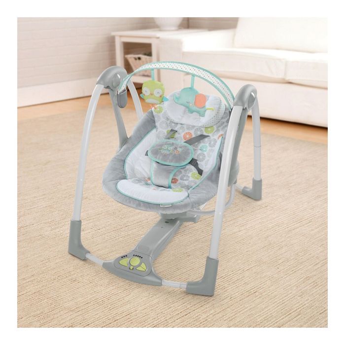 Fauteuil à Bascule Ingenuity Compact Swing - Hugs & Hoots Blanc Gris 7 Fauteuil à Bascule Ingenuity Compact Swing - Hugs & Hoots Blanc Gris 7