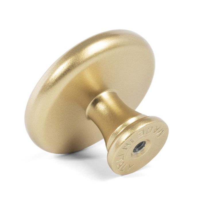 Tirador Zamak Modelo Clovis Acabado Oro Satinado Y Negro Hierro Acabado Oro Satinado Dist. Agujero Ø35 Giusti 2