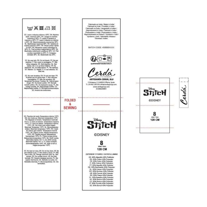 Sweat à capuche enfant Stitch Bleu 1