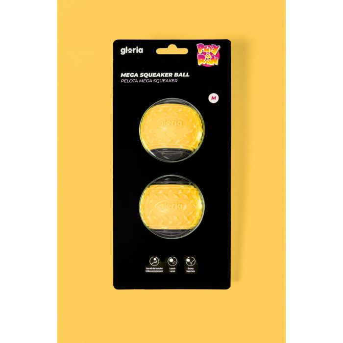 Boule pour animaux de compagnie Gloria PLAY AND RUN Jaune TPR M 6,35 cm 2 Unités 5