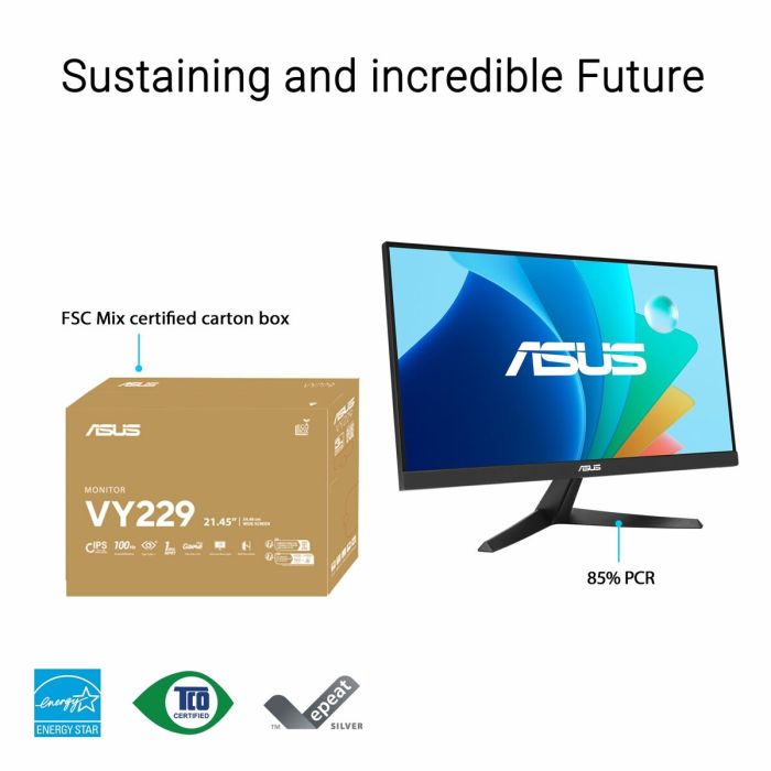 Écran Asus VY229HF Full HD 21,5" 21 Écran Asus VY229HF Full HD 21,5" 21