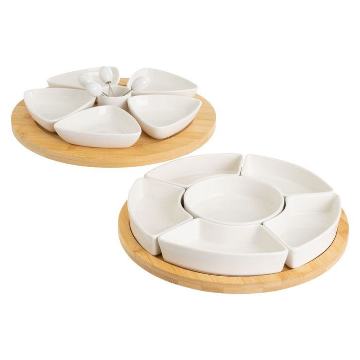 Plateau apéritif Blanc Naturel 30 x 30 x 5 cm (6 Unités) 1