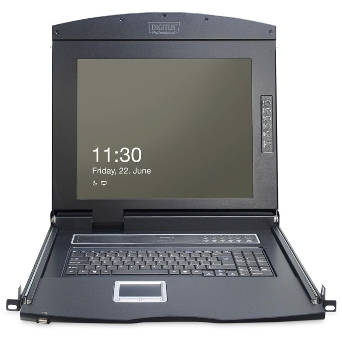 DIGITUS Modulare Konsole 17"TFT,1-Port KVM&Touchpad,Spanien 1