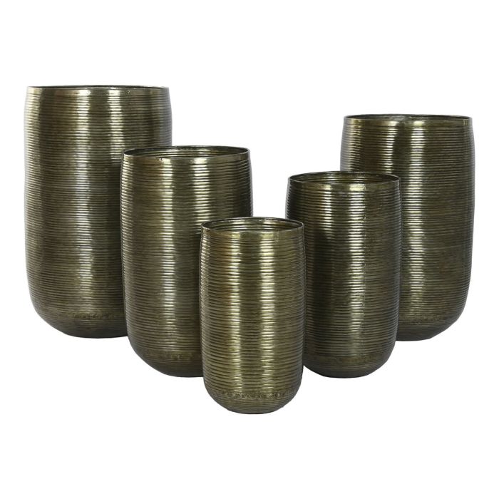 Cache-pot Home ESPRIT Cuivre Aluminium Moderne 50 x 50 x 89 cm 51,5 x 51,5 x 91 cm (5 Unités)