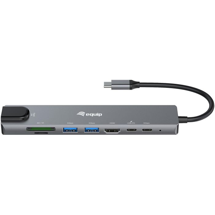 Equip Adapter USB-C -> HDMI.GbE.3xUSB3.2 Gen1.SD/TF.PD 100W 1 Equip Adapter USB-C -> HDMI.GbE.3xUSB3.2 Gen1.SD/TF.PD 100W 1