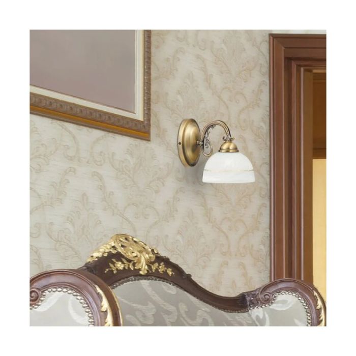 RABALUX Applique Murale Flossi E27 IP20 [RAB-8811] Laiton et Verre Opalin 2