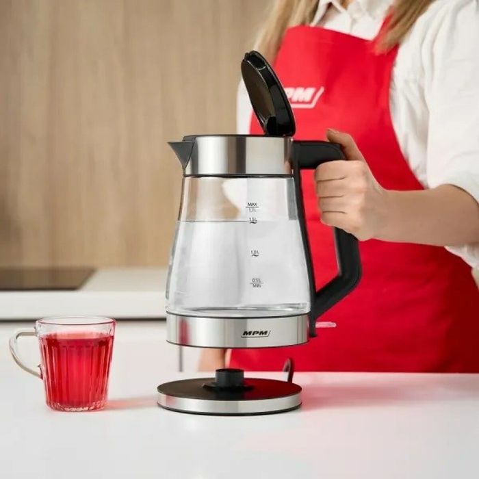 Bouilloire Mpm MCZ-122 Noir Gris verre Acier inoxydable 2200 W 1,7 L 5