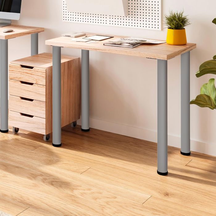 Emuca Lot de 4 pieds de table, diamètre 60mm, H 830mm, Acier, Peint en aluminium 5